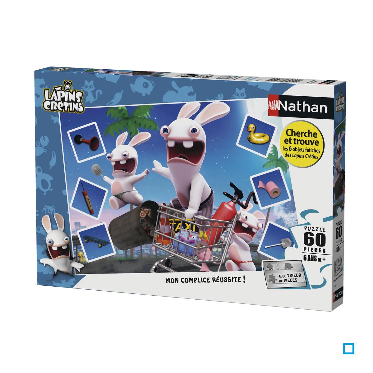 Puzzle 60 p - Course folle / Lapins Crétins - RAV4005556866021