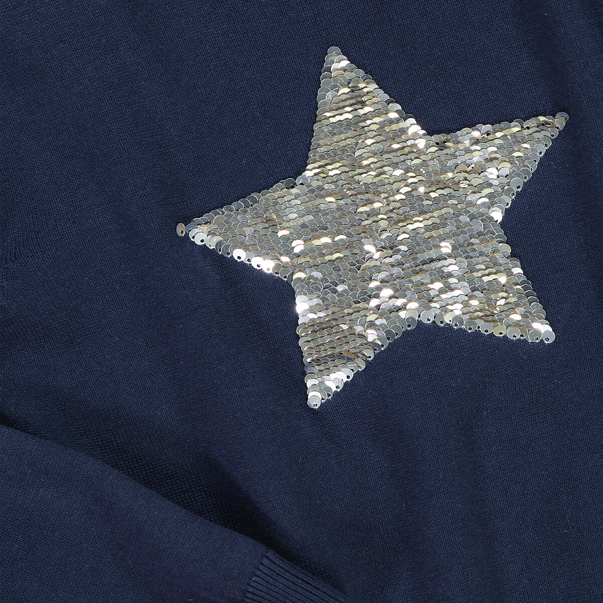 Пуловер С круглым вырезом с блестками 3-12 лет 6 лет - 114 см синий LaRedoute, размер 6 лет - 114 см - фото 4