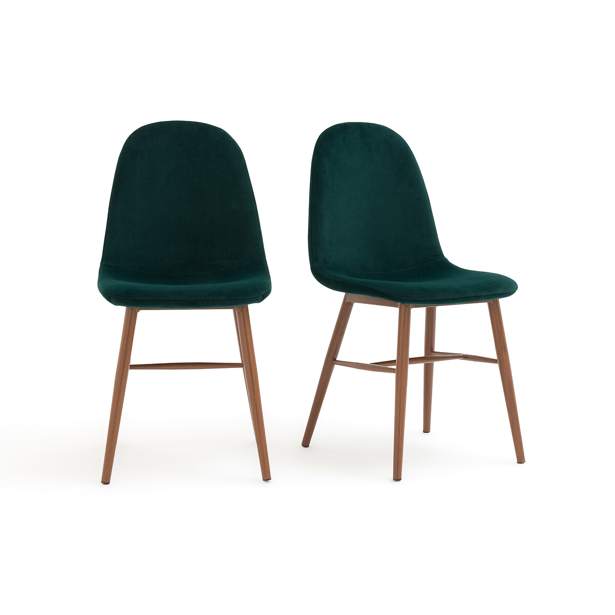 Комплект из двух стульев с LA REDOUTE INTERIEURS Обивкой из велюра Polina единый размер зеленый - фото 1