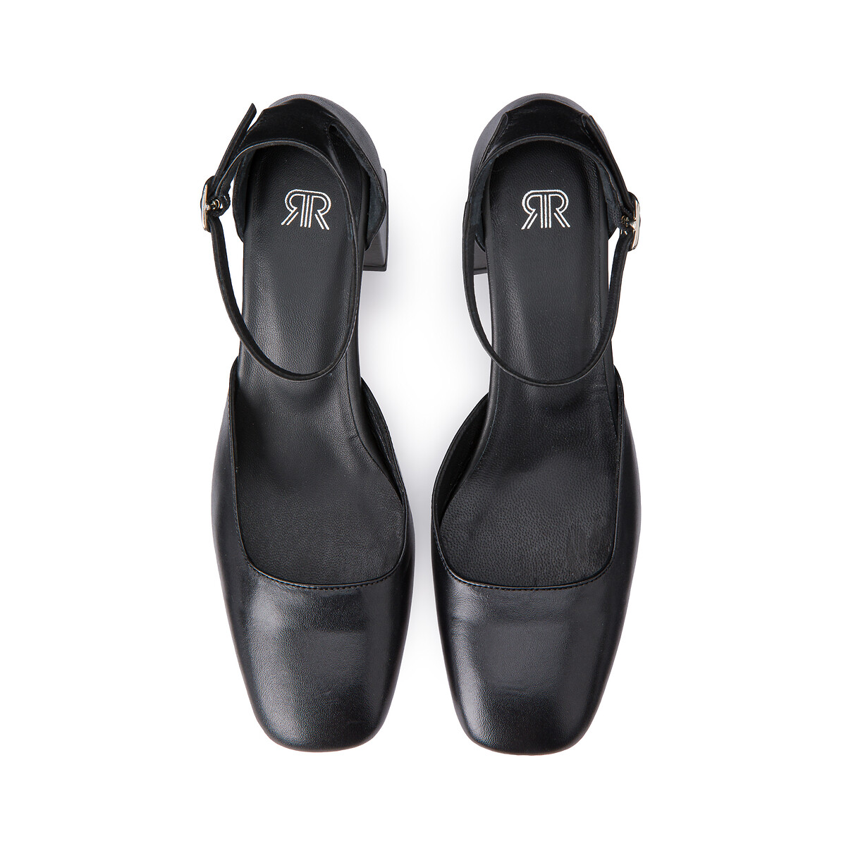 Туфли Кожаные на широком каблуке 36 черный LaRedoute, размер 36 - фото 3