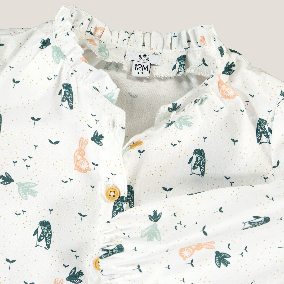 Комплект из трех предметов блузка LA REDOUTE COLLECTIONS Комплект из трех предметов блузка  шорты  колготки 3 года - 94 см бежевый, размер 3 года - 94 см - фото 4
