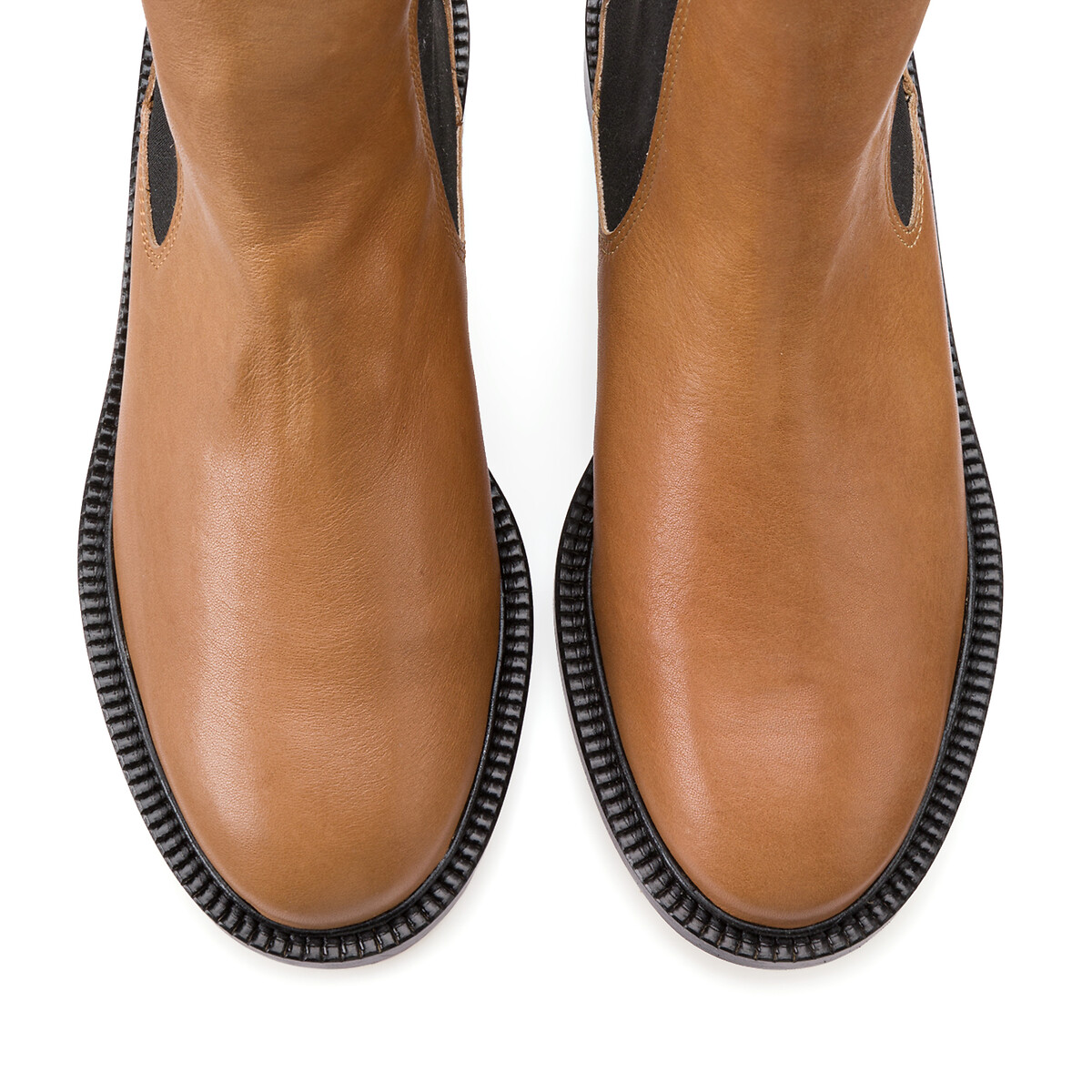 Ботинки LaRedoute Из кожи на плоском каблуке LARIE 37 каштановый, размер 37 - фото 3