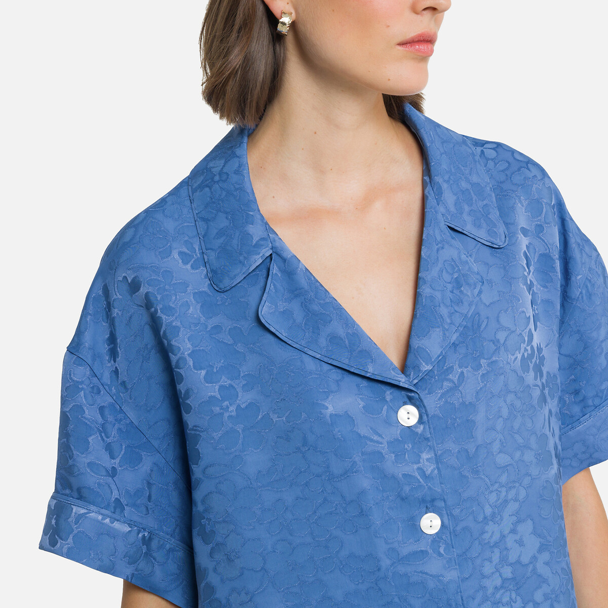 

Атласная AMERICAN VINTAGE, Синий, Блузка с короткими рукавами BUKBAY XS/S синий