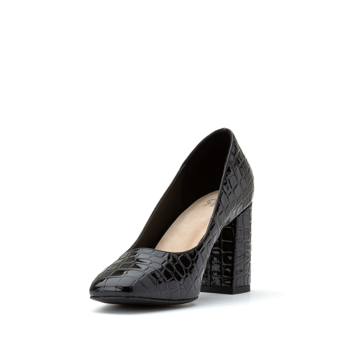 Туфли La Redoute На высоком каблуке с эффектом крокодиловой кожи 39 черный, размер 39 - фото 2