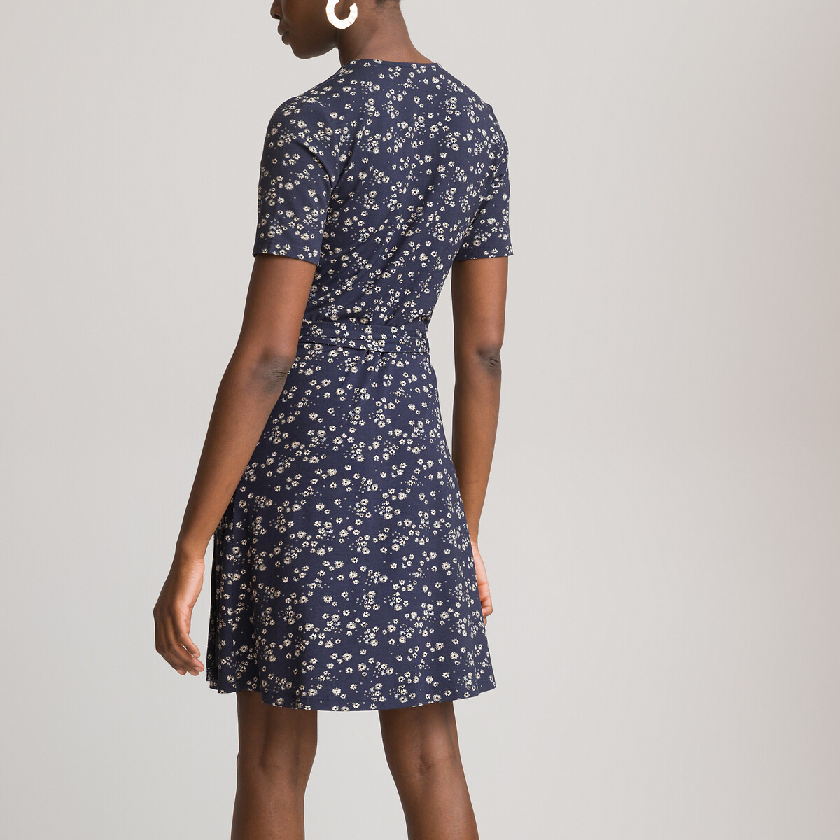 Платье С запахом короткое из трикотажа джерси XXL синий LaRedoute, размер XXL - фото 4