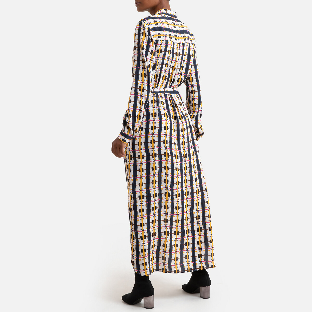 Платье LaRedoute Длинное с рисунком и длинными рукавами L разноцветный, размер L - фото 3