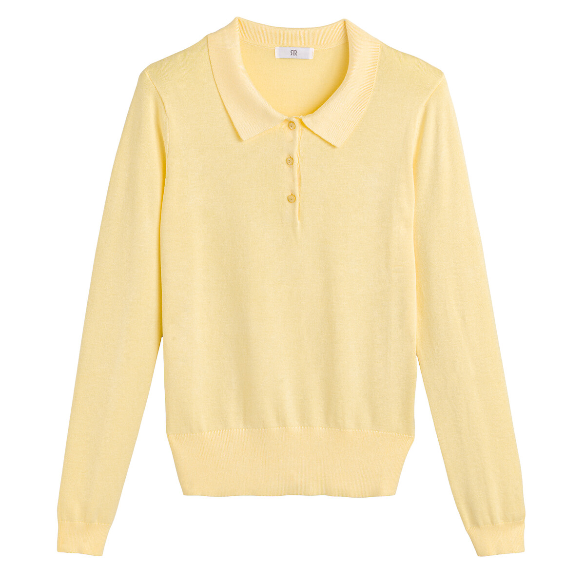 Пуловер LA REDOUTE COLLECTIONS С воротником-поло длинными рукавами из тонкого трикотажа XL желтый, размер XL - фото 5