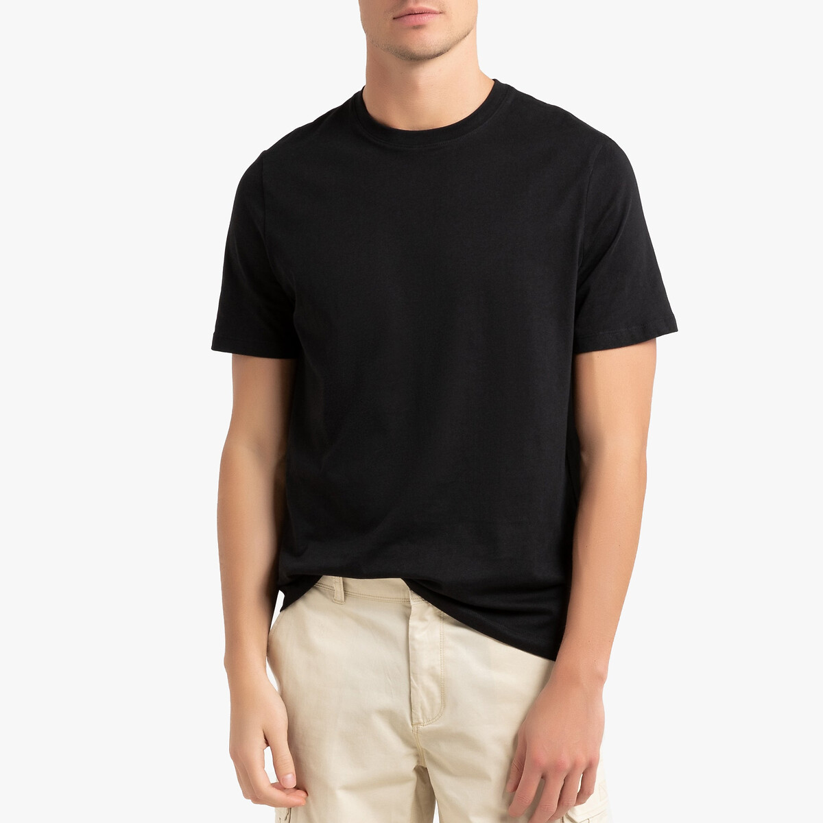 Collections T-shirt de gola redonda, em algodão, Théo