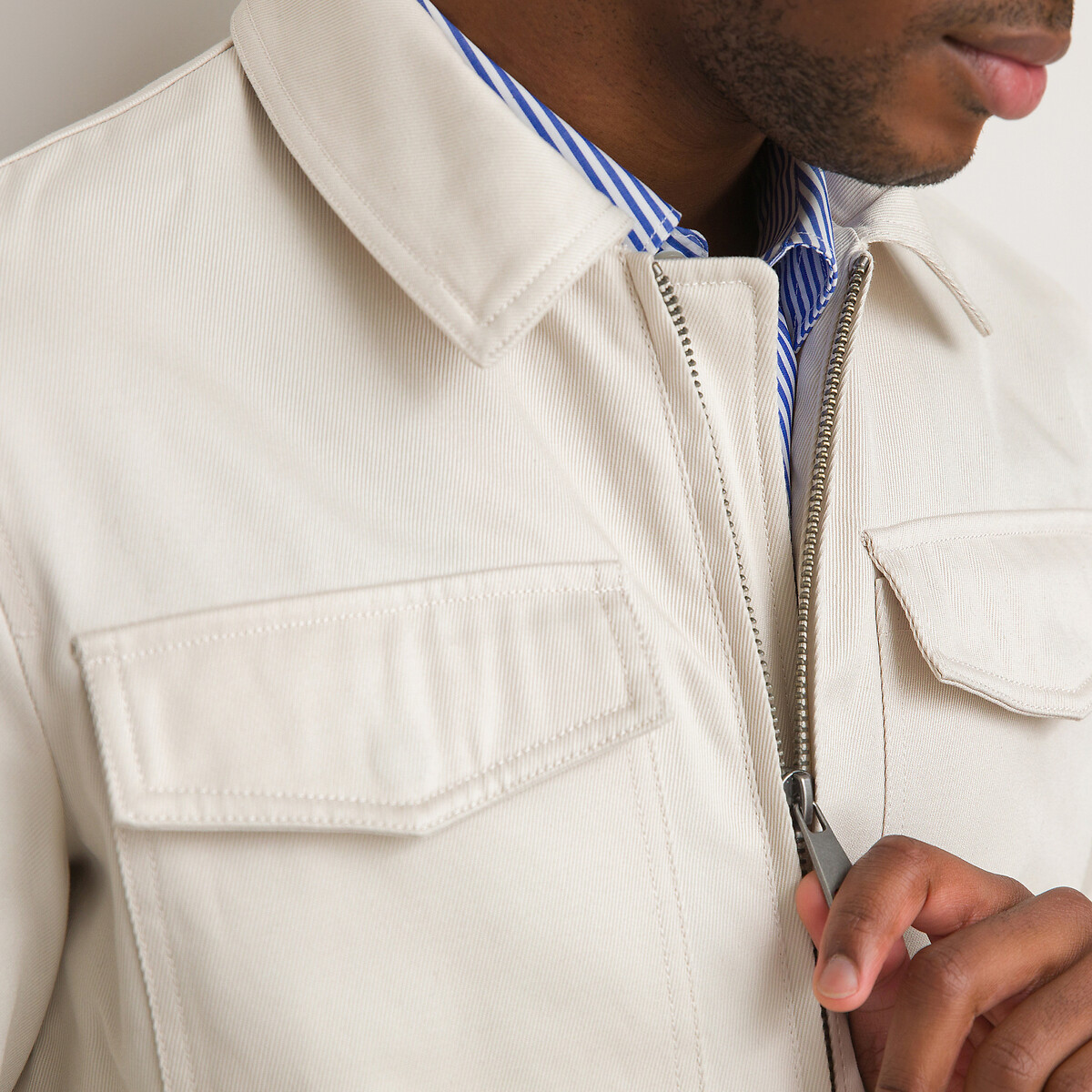 Куртка LA REDOUTE COLLECTIONS Короткая с рубашечным воротником 3XL бежевый, размер 3XL - фото 3