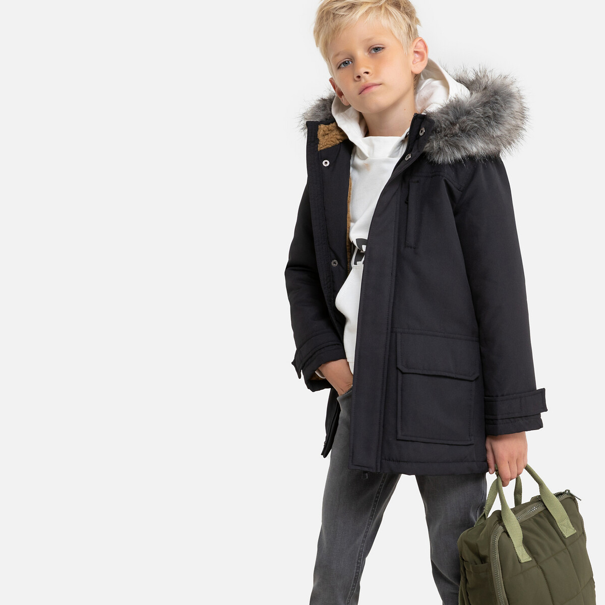 

Парка LaRedoute, Черный, Утепленная с капюшоном 3-12 лет 8 лет - 126 см черный