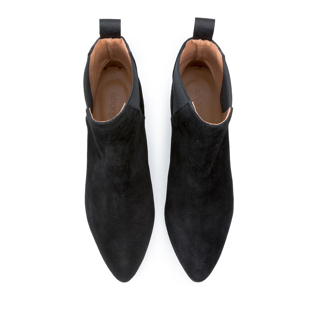 Ботинки из замшевой кожи с конусообразными каблуками Clivia  40 черный LaRedoute, размер 40 - фото 3