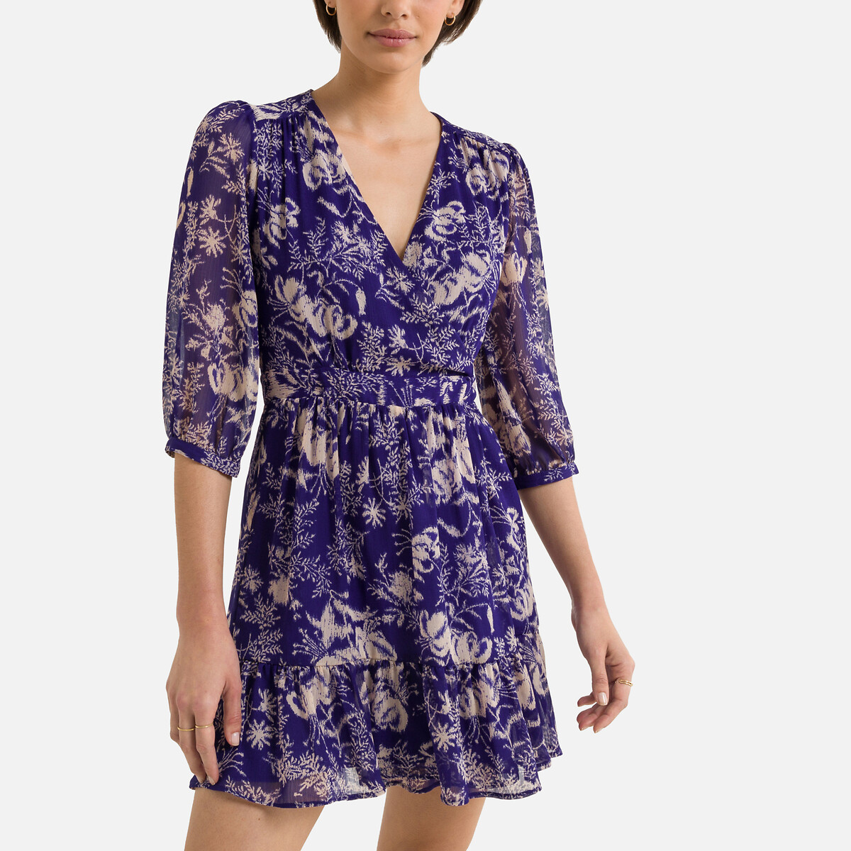 Платье BA&SH Короткое с принтом ULIA 0(XS) фиолетовый, размер 0(XS) Короткое с принтом ULIA 0(XS) фиолетовый - фото 1