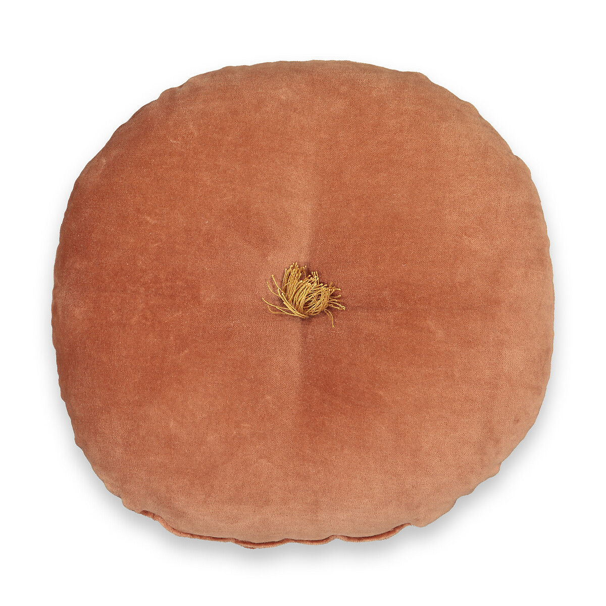 Подушка Круглая из велюра Paula диаметр 35 см каштановый
