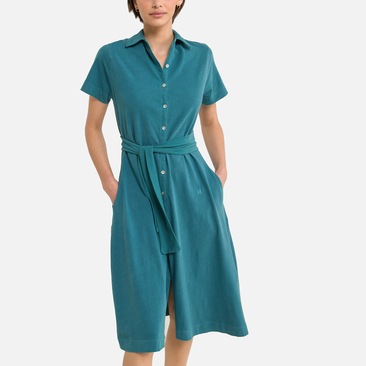 Платье LEON & HARPER На пуговицах с короткими рукавами RALINI M синий, размер M - фото 1