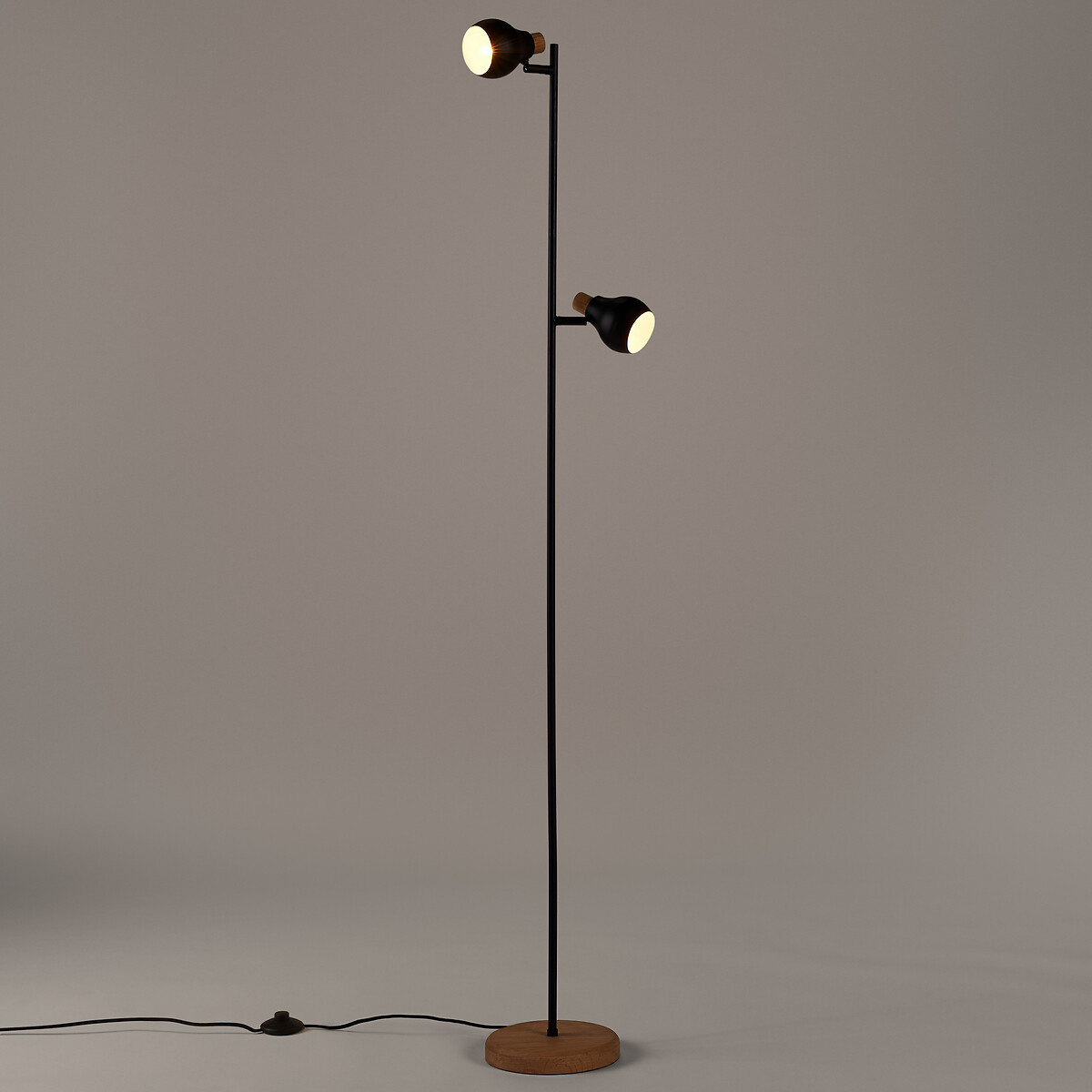 Светильник La Redoute Из металла и дуба с  абажурами Hikaeme единый размер черный - фото 4