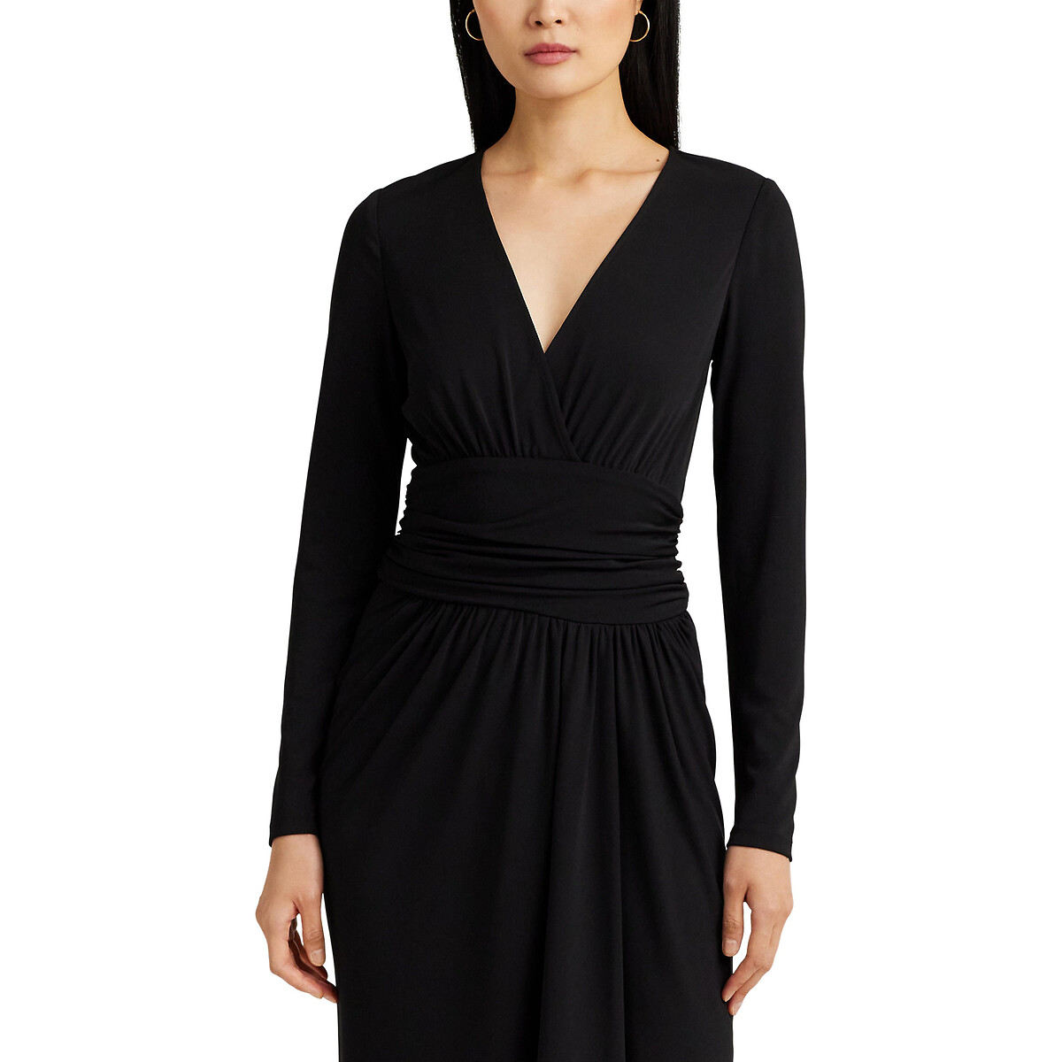 Платье с V-образным вырезом RUTHMAY с длинными рукавами 42 черный