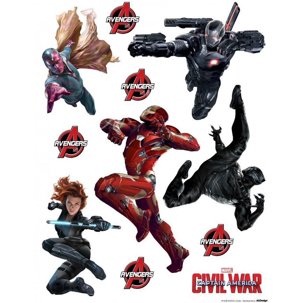 Stickers géant Civil War Captain America Marvel