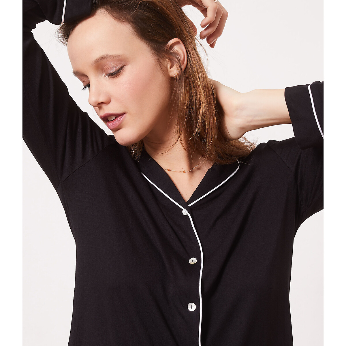 Рубашка LaRedoute Пижамная JAELLE L черный, размер L - фото 2