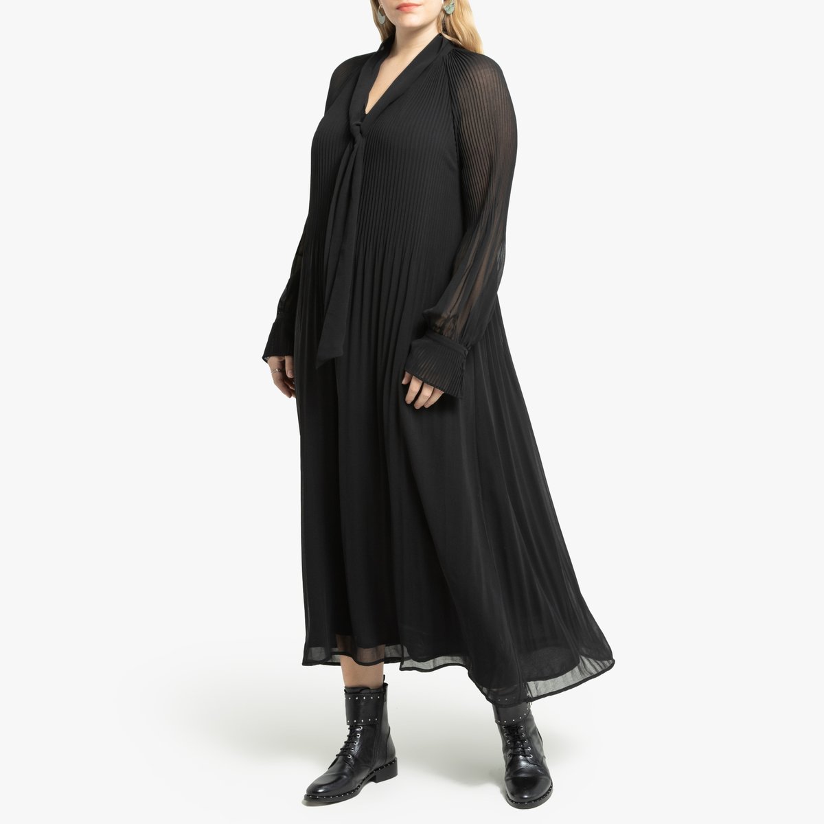 

Платье La Redoute, Черный, Длинное с галстуком-бантом и длинными рукавами 48 (FR) - 54 (RUS) черный