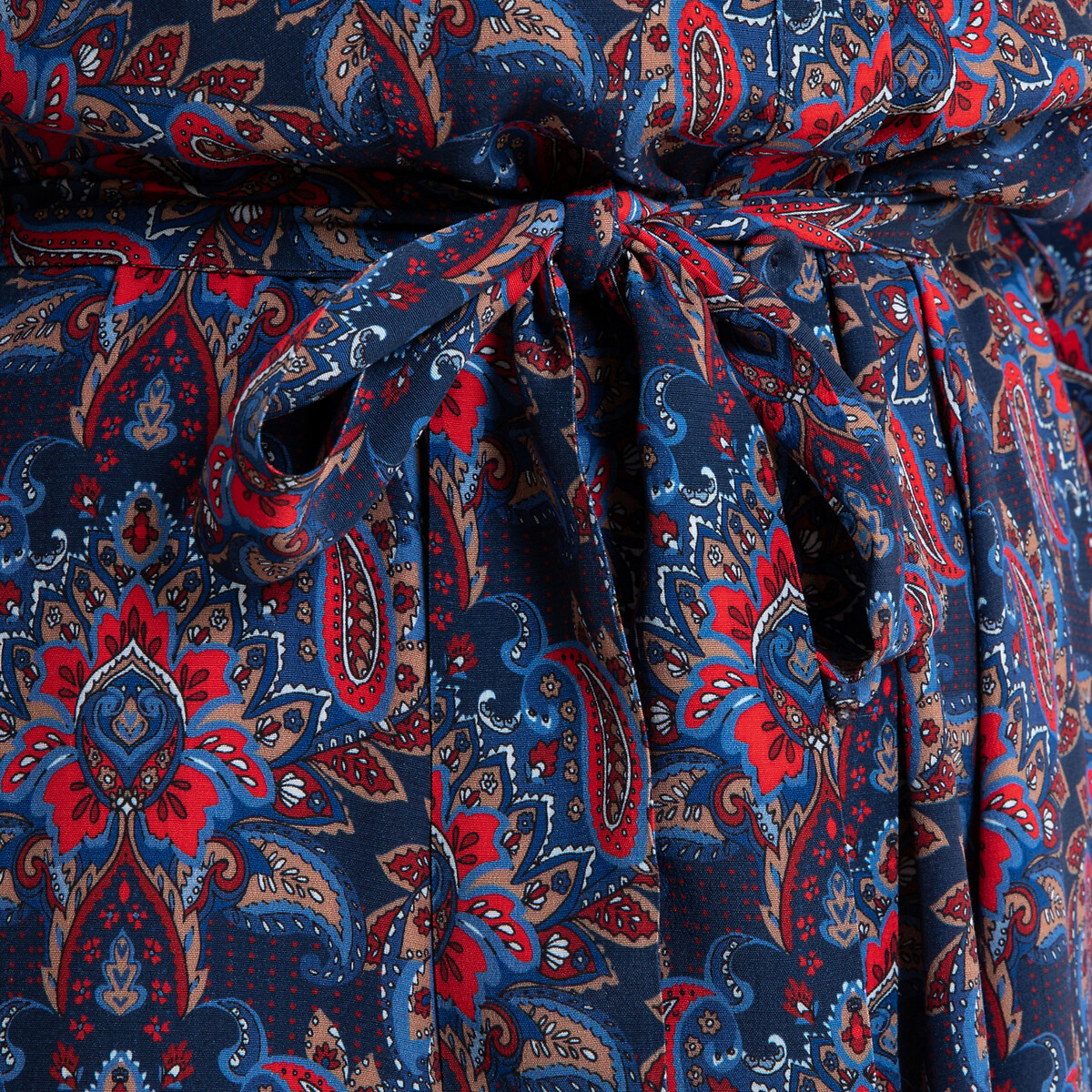 Платье La Redoute Расклешенное с кашемировым принтом длинное ODILE 40 (FR) - 46 (RUS) красный, размер 40 (FR) - 46 (RUS) Расклешенное с кашемировым принтом длинное ODILE 40 (FR) - 46 (RUS) красный - фото 4