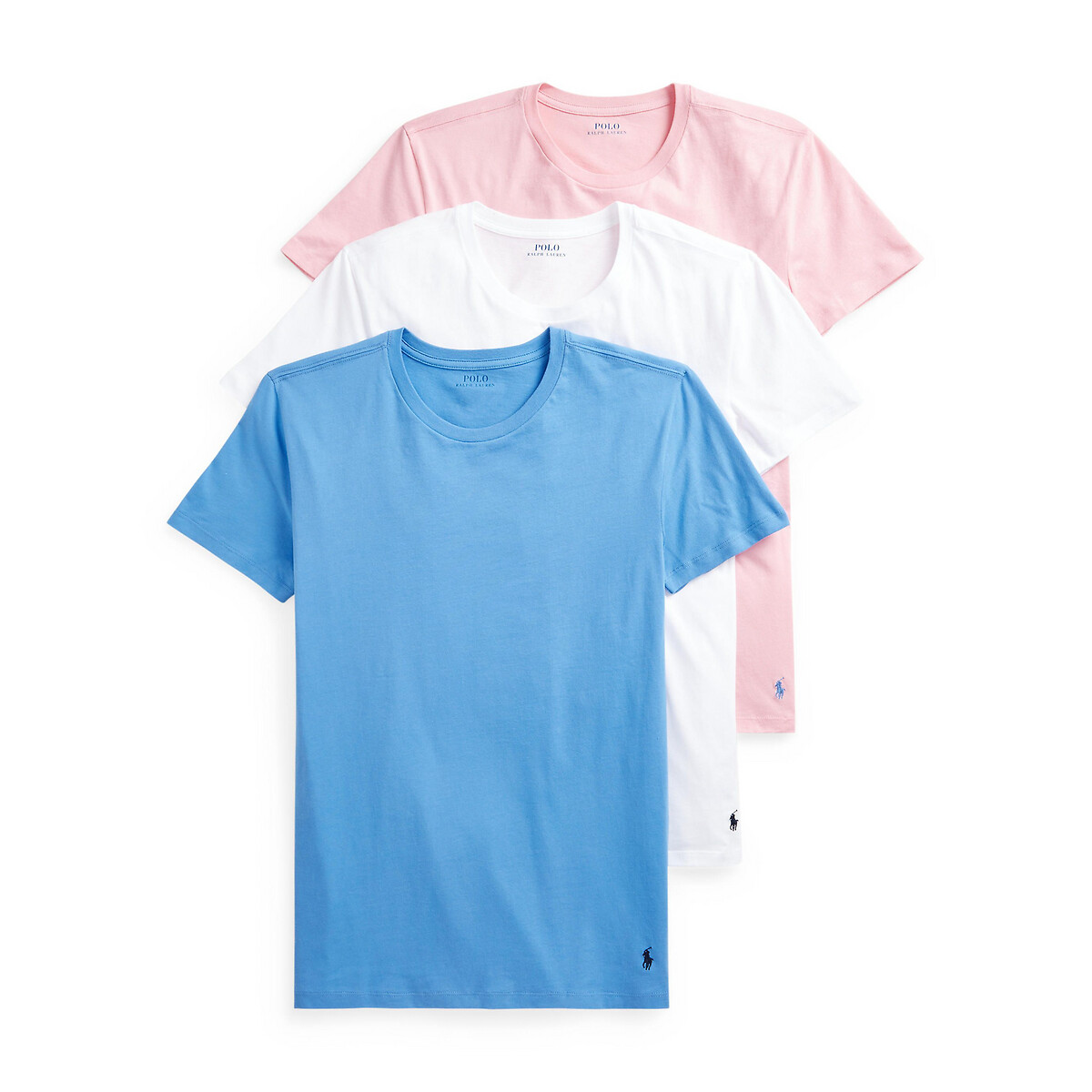 Комплект из 3 футболок с LaRedoute Круглым вырезом S белый, размер S