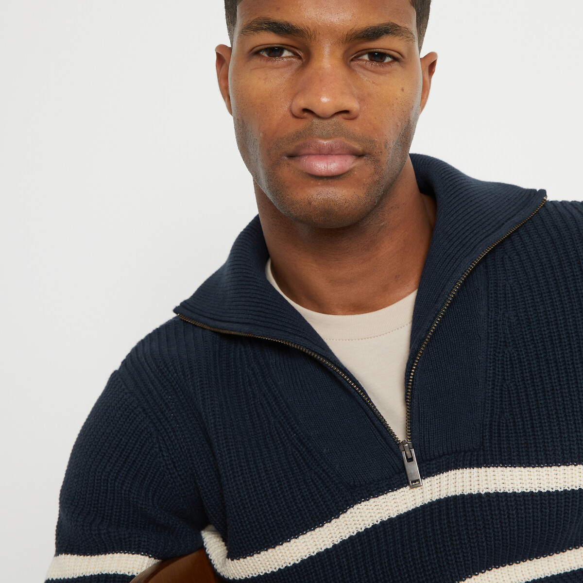 Пуловер с воротником-стойкой из тонкого трикотажа  XXL синий LaRedoute, размер XXL - фото 3