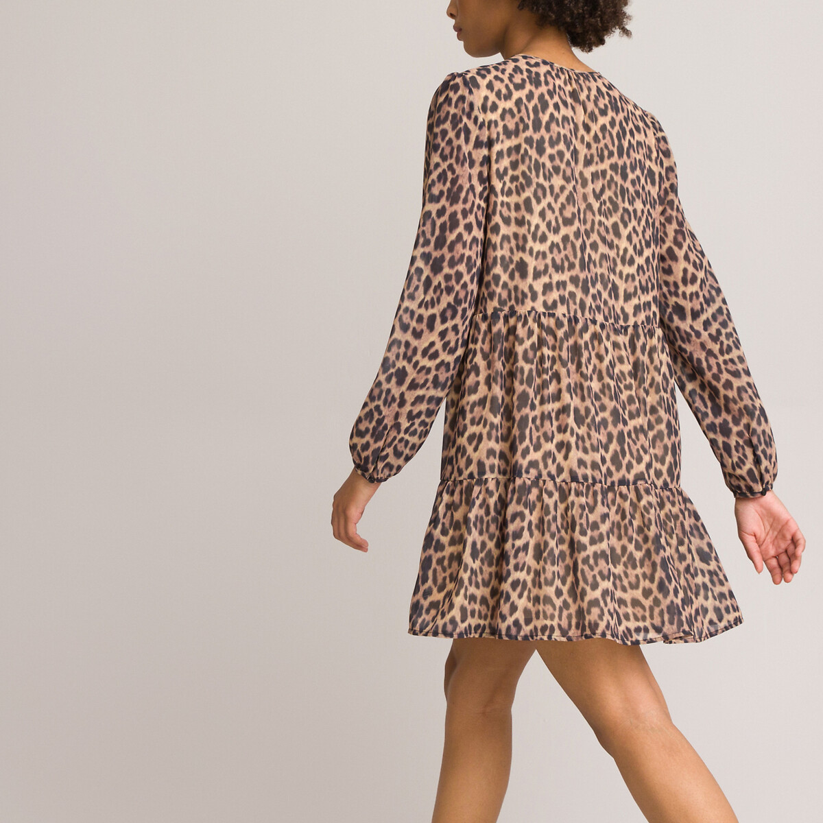 Короткое LA REDOUTE COLLECTIONS Короткое Расклешенное платье с леопардовым принтом 58 другие, размер 58 - фото 4