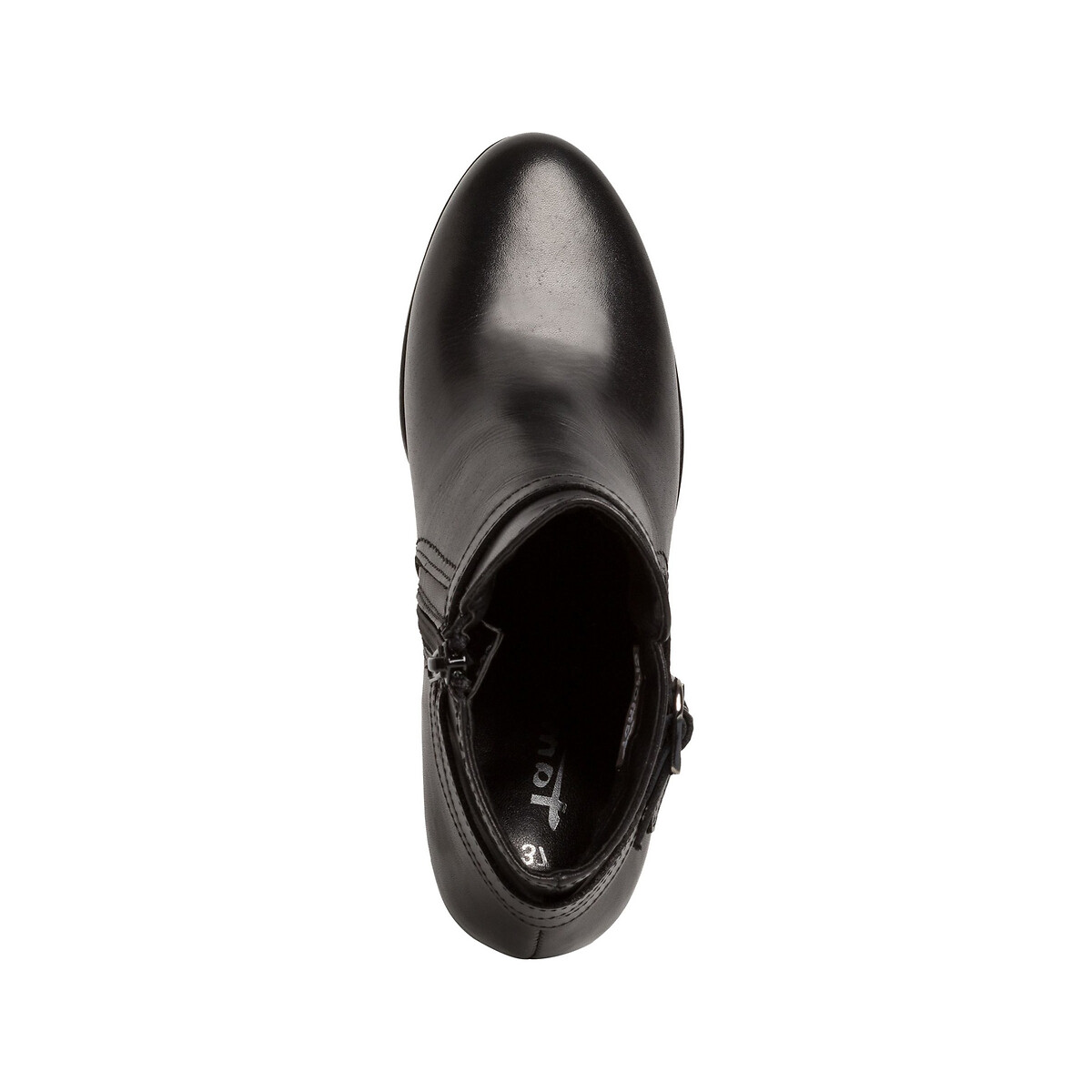 Ботинки Из кожи на каблуке 36 черный LaRedoute, размер 36 - фото 3