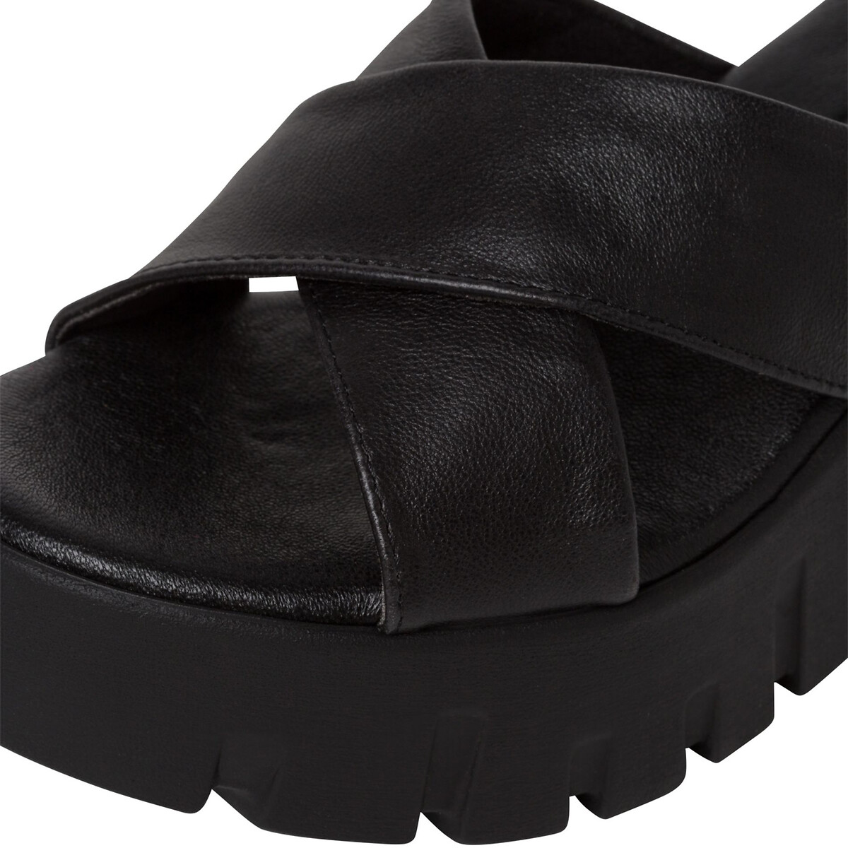 Туфли Без задника кожаные на платформе 37 черный LaRedoute, размер 37 - фото 5