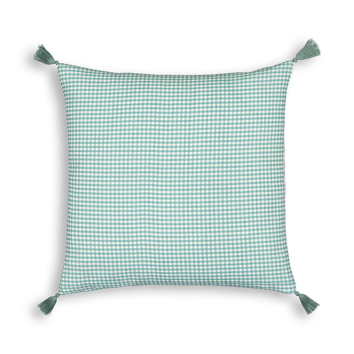 Чехол LaRedoute Для подушки из осветленного хлопка Grace 40 x 40 см зеленый, размер 40 x 40 см - фото 2