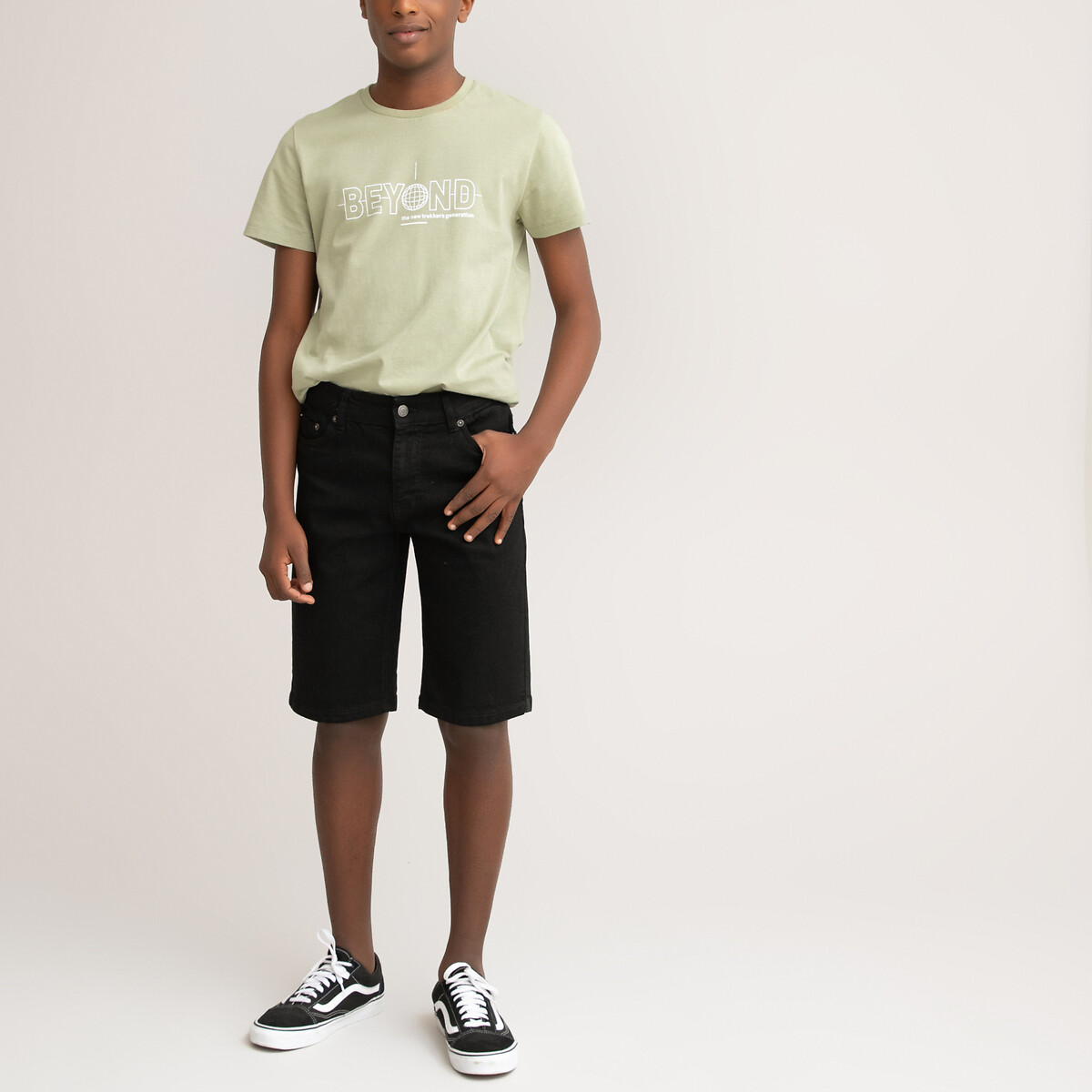 Бермуды LaRedoute Джинсовые 10-18 лет 12 черный, размер 12 - фото 2