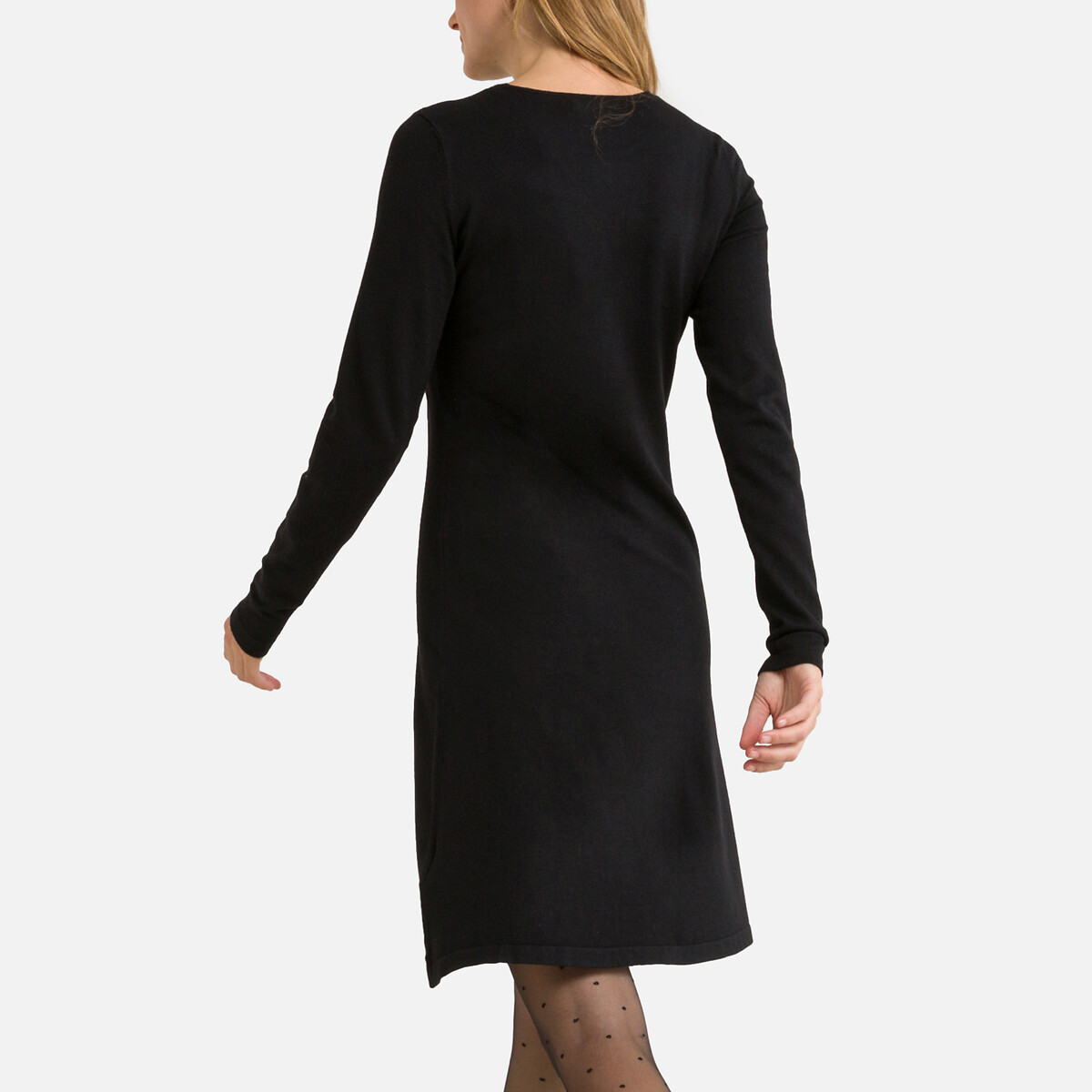 Платье прямое круглый вырез  XS черный LaRedoute, размер XS - фото 4