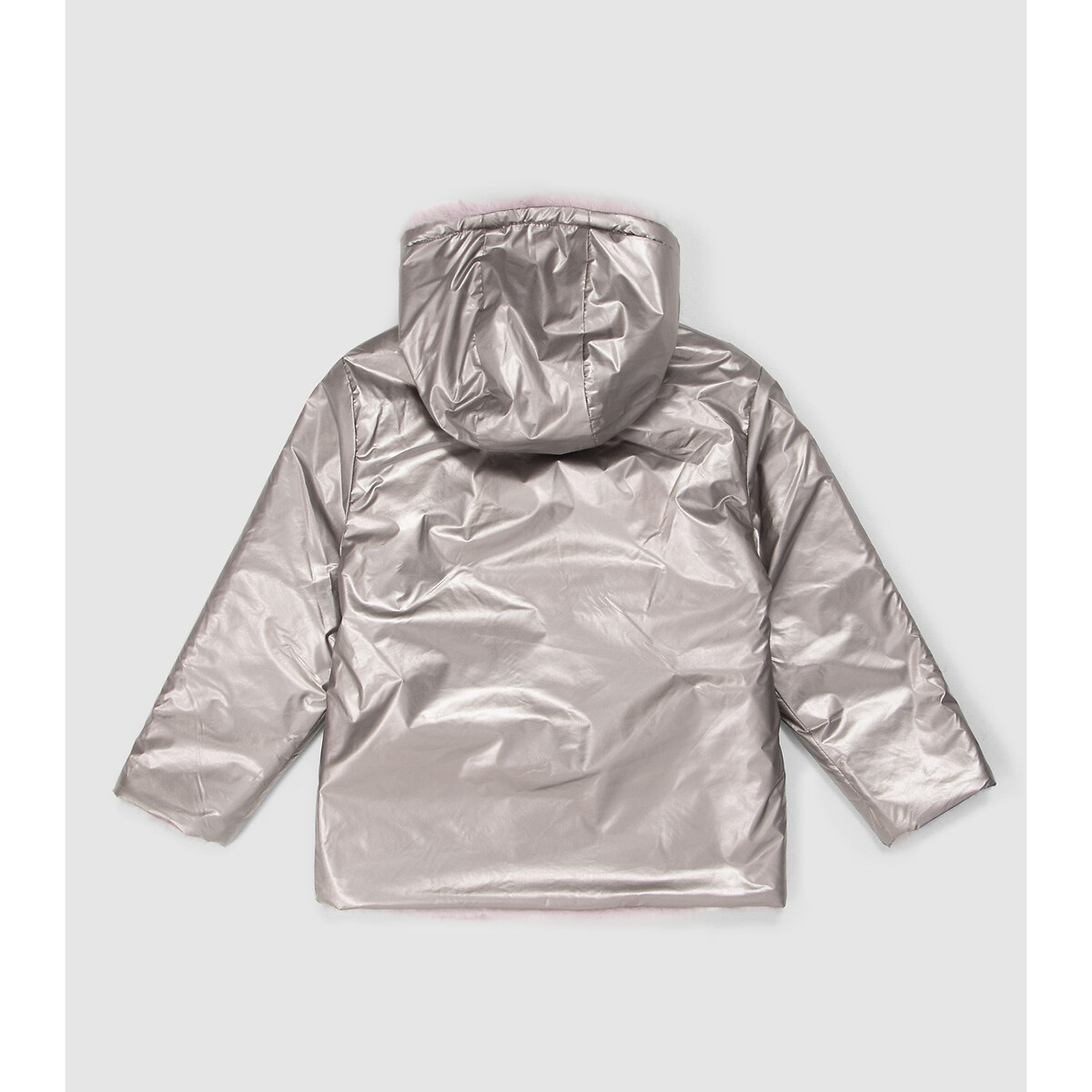 Куртка Стеганая с капюшоном с металлическим отливом 6 лет - 114 см розовый LaRedoute, размер 6 лет - 114 см - фото 2