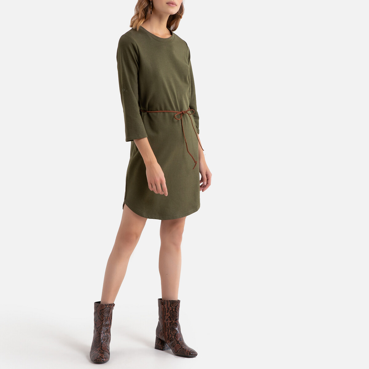 Платье La Redoute Короткое рукава 34 с завязками XS зеленый, размер XS - фото 2