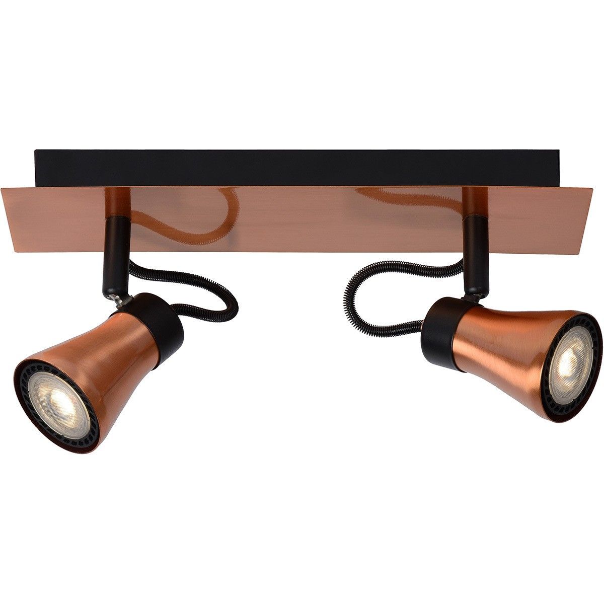 Réglette 2 spots LED orientables BOLO LED cuivre en métal