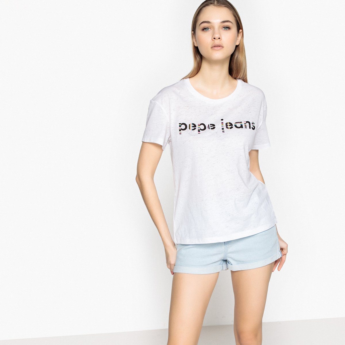 Imagen principal de producto de Camiseta lisa con cuello redondo y manga corta - Pepe Jeans