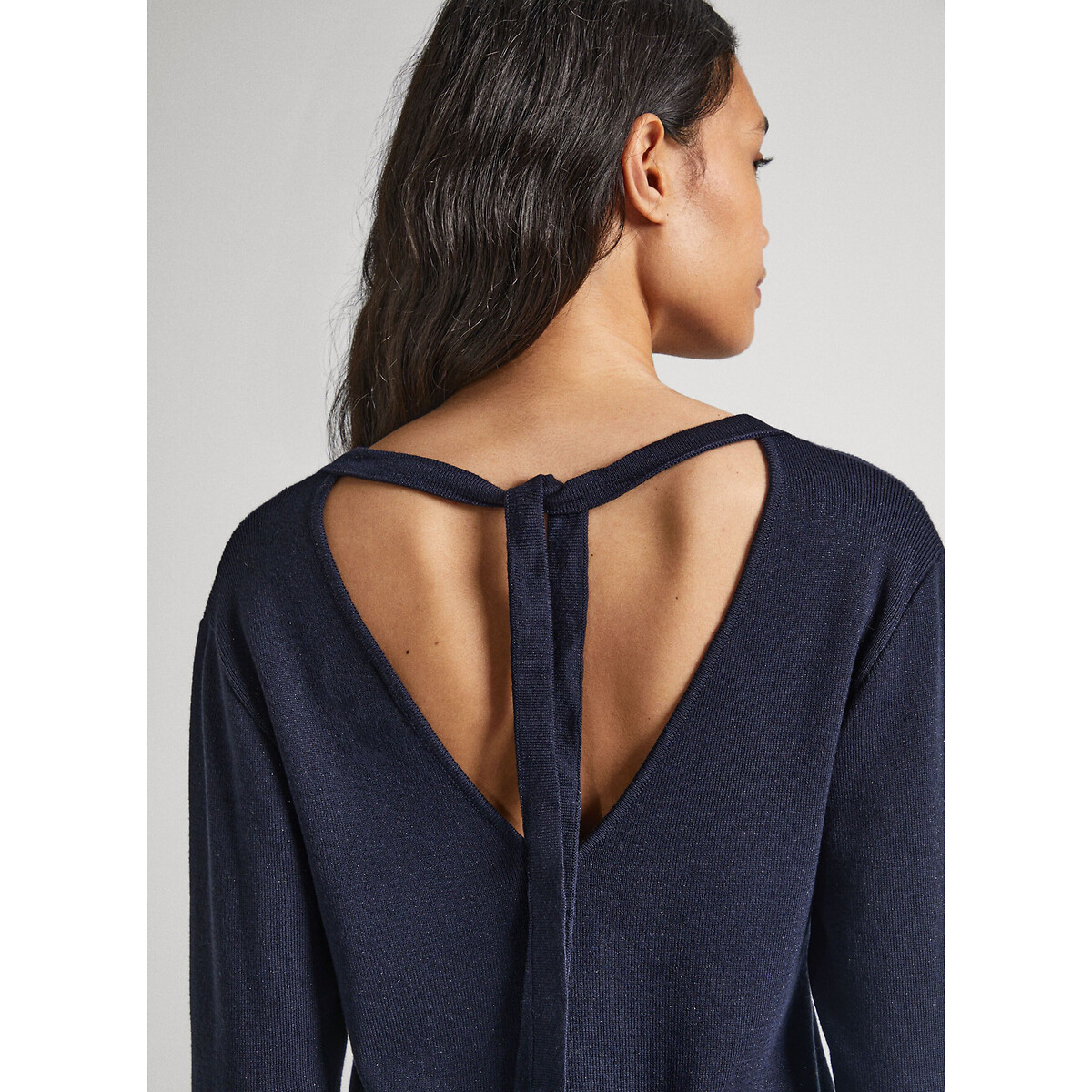 Платье-пуловер С V-образным вырезом блестящий эффект XS синий LaRedoute, размер XS - фото 5