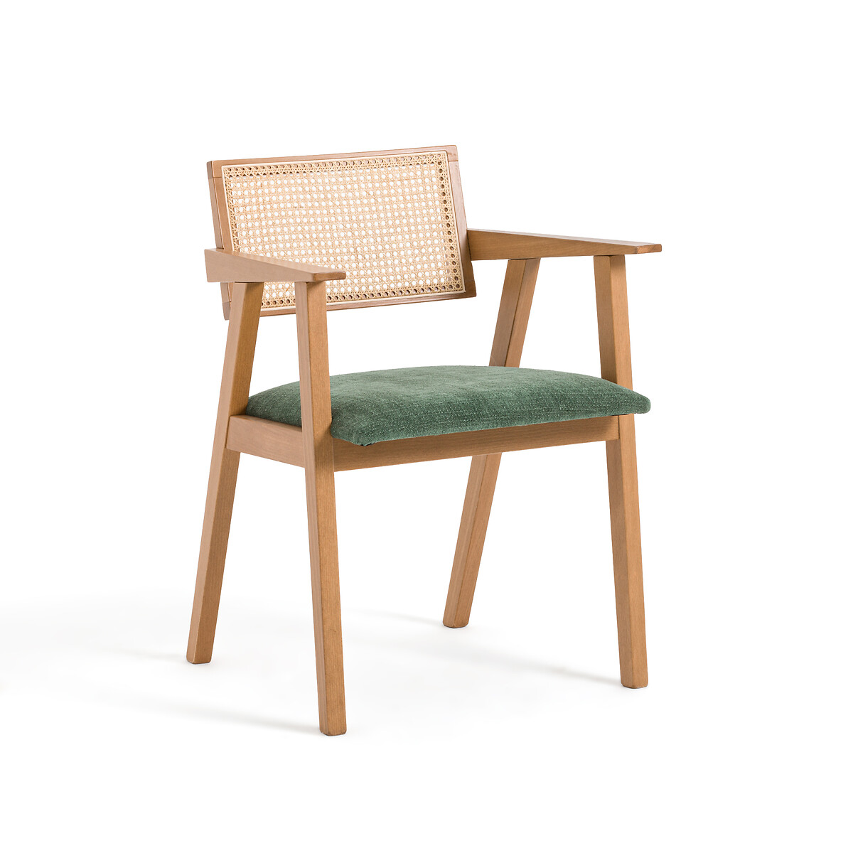 Кресло Винтажное из бука и плетения Baldo единый размер зеленый