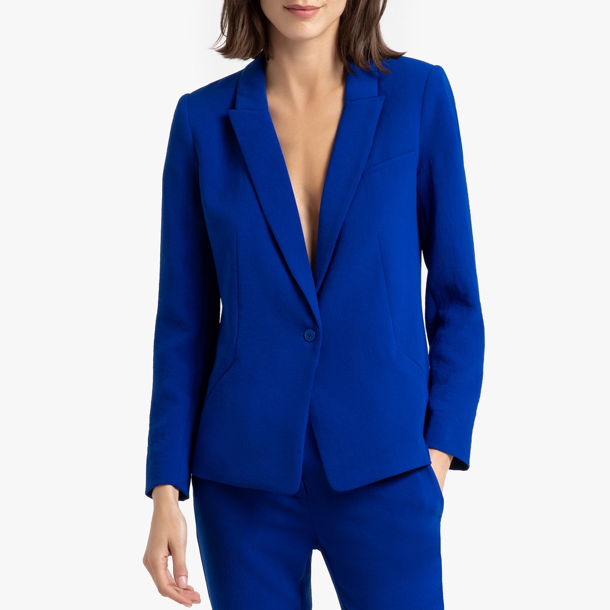 Жакет La Redoute Из структурной ткани PONI 2(M) синий жакет m