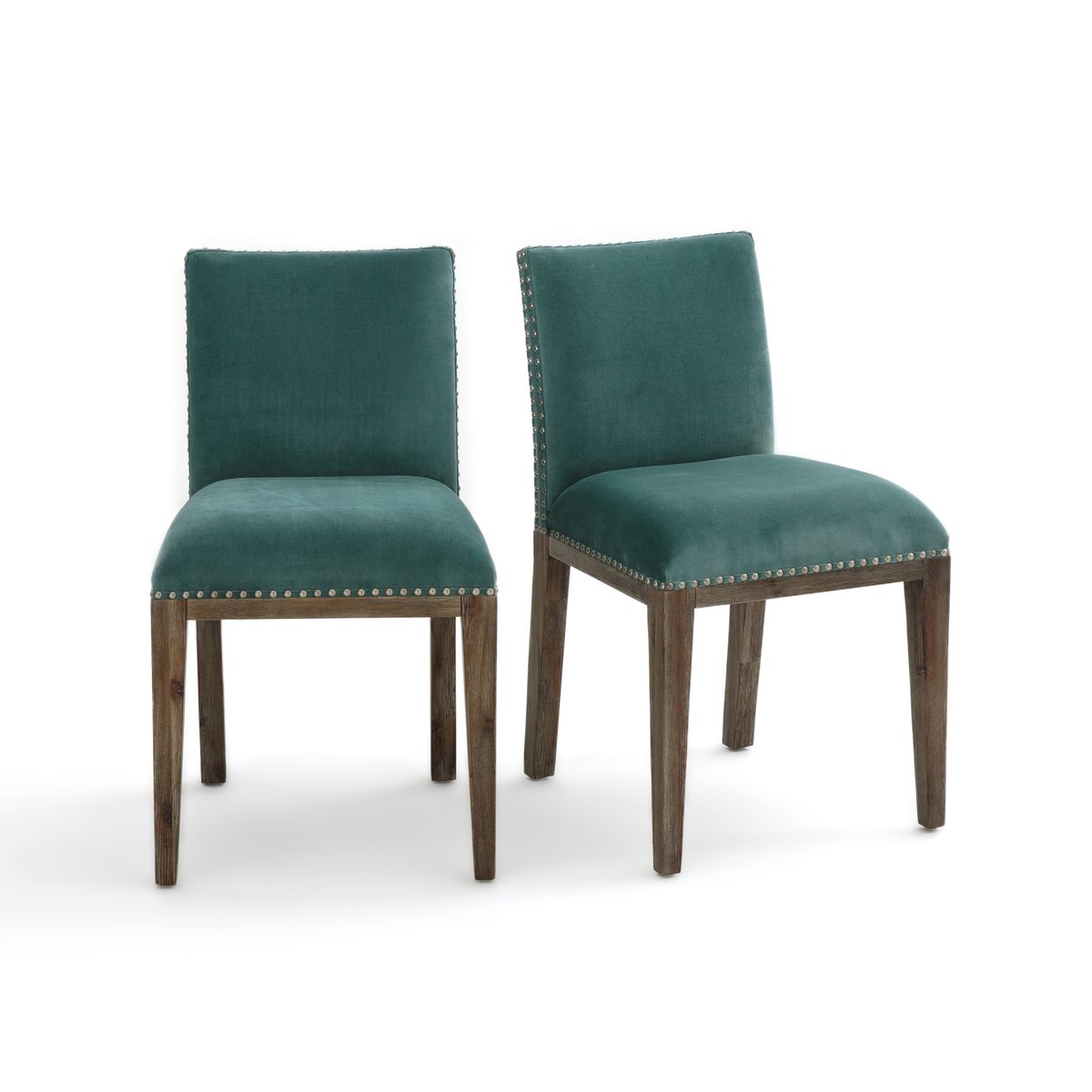 Комплект из стульев из велюра С заклепками Eulali единый размер синий