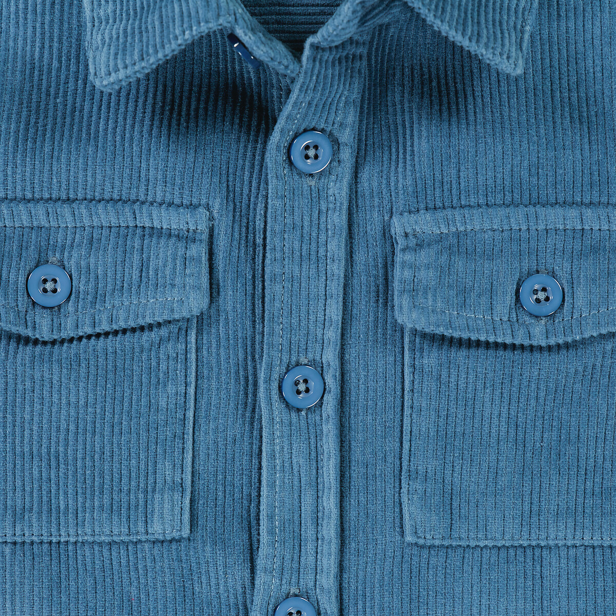 Рубашка с длинными рукавами из вельвета  10 лет - 138 см синий LaRedoute, размер 10 - фото 3