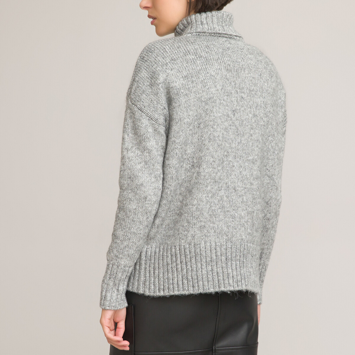 Пуловер LaRedoute С отворачивающимся воротником M серый, размер M - фото 4