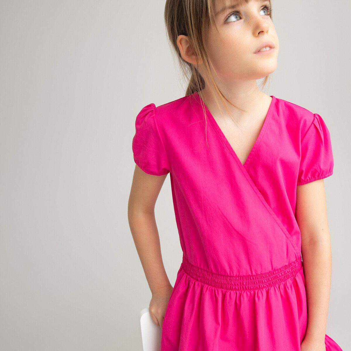 Платье LaRedoute С запахом с короткими рукавами 3-12 лет 12 лет -150 см розовый, размер 12 лет -150 см