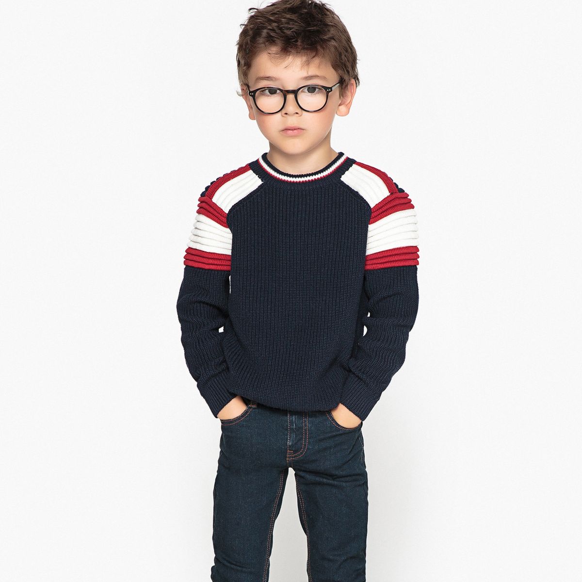 Pull chaud tricolore 3-12 ans