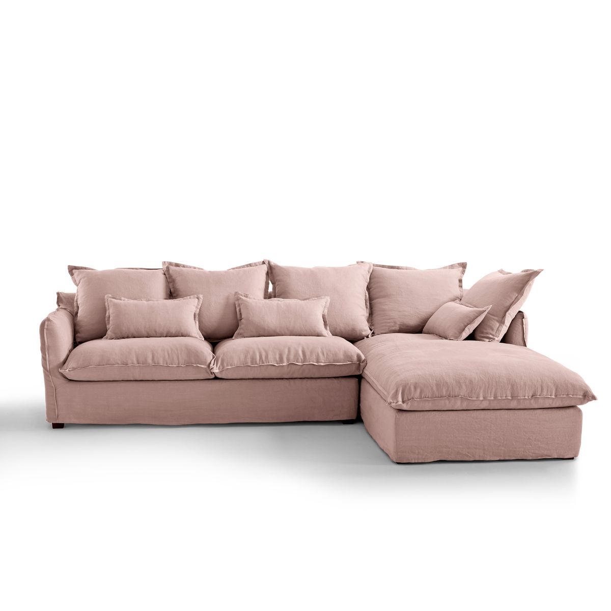 Canapé angle convert. lin froissé Bultex, ODNA