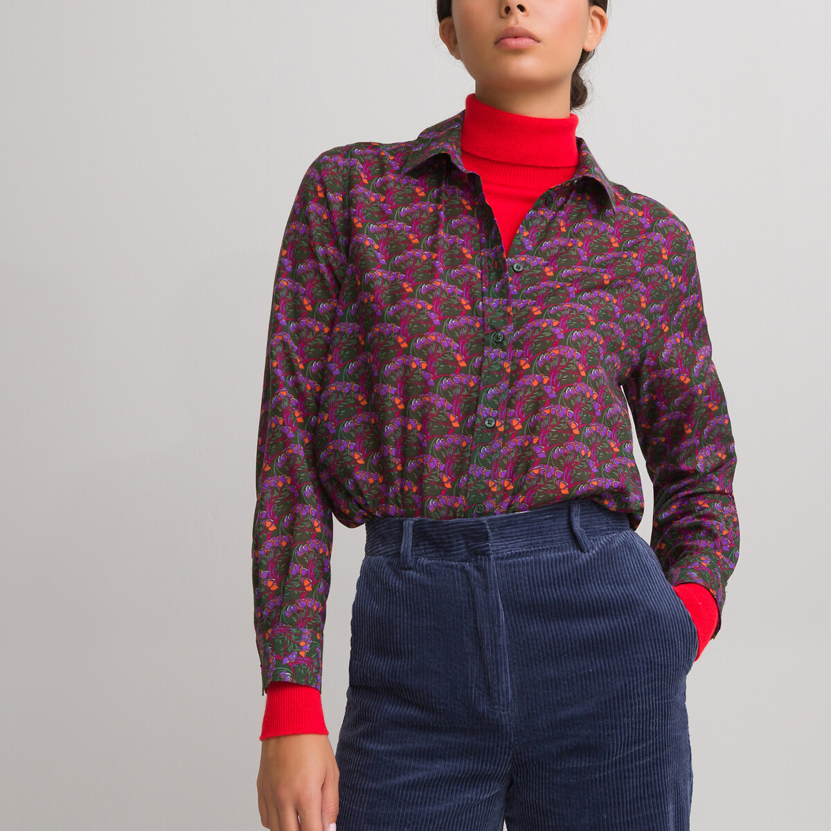 

Рубашка LA REDOUTE COLLECTIONS, Красный, Прямая с длинными рукавами и цветочным принтом 36 (FR) - 42 (RUS) красный