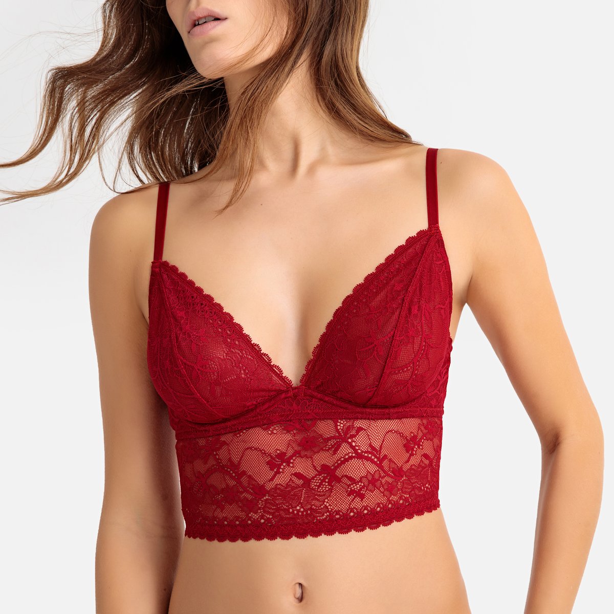 

Бюстгальтер-бюстье La Redoute, Красный, На косточках из кружева A красный