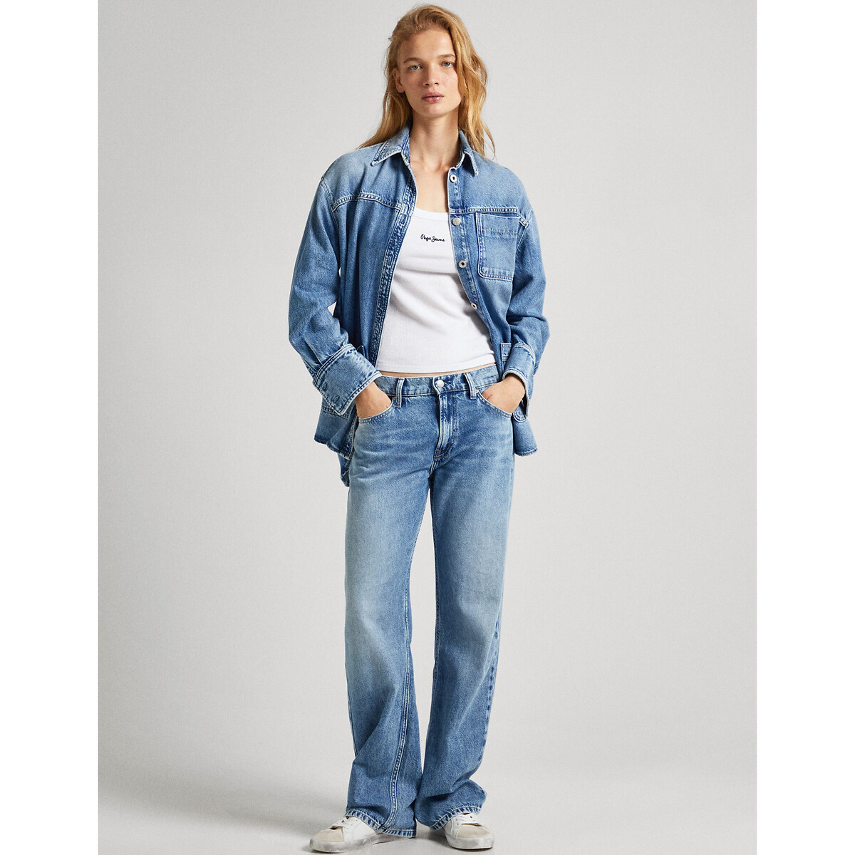 Куртка из джинсовой ткани с завязками  XS/S синий LaRedoute, размер XS/S Куртка из джинсовой ткани с завязками  XS/S синий - фото 4