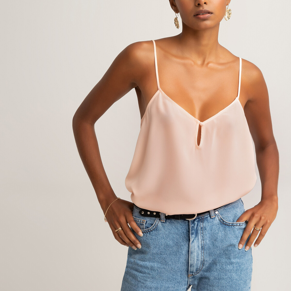

Топ LA REDOUTE COLLECTIONS, Розовый, 100 шелк на тонких бретелях 36 (FR) - 42 (RUS) розовый