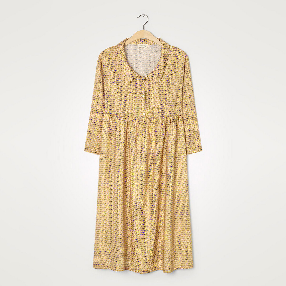 Платье La Redoute С рукавами и поясом со сборками DORABIRD XS/S каштановый платье с рукавами в 3 4 gloss